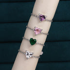 Heart-Shaped Zircon Adjustable Finger Chain