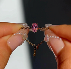 Heart-Shaped Zircon Adjustable Finger Chain