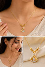 24K Gold Plated Fan Necklace