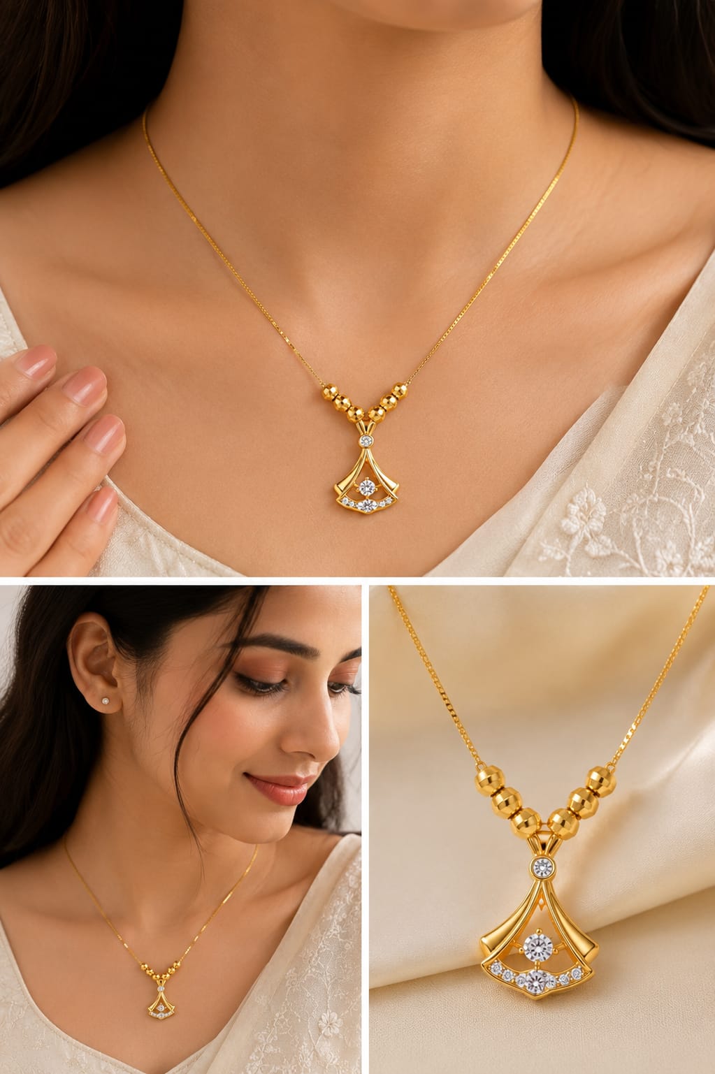 24K Gold Plated Fan Necklace